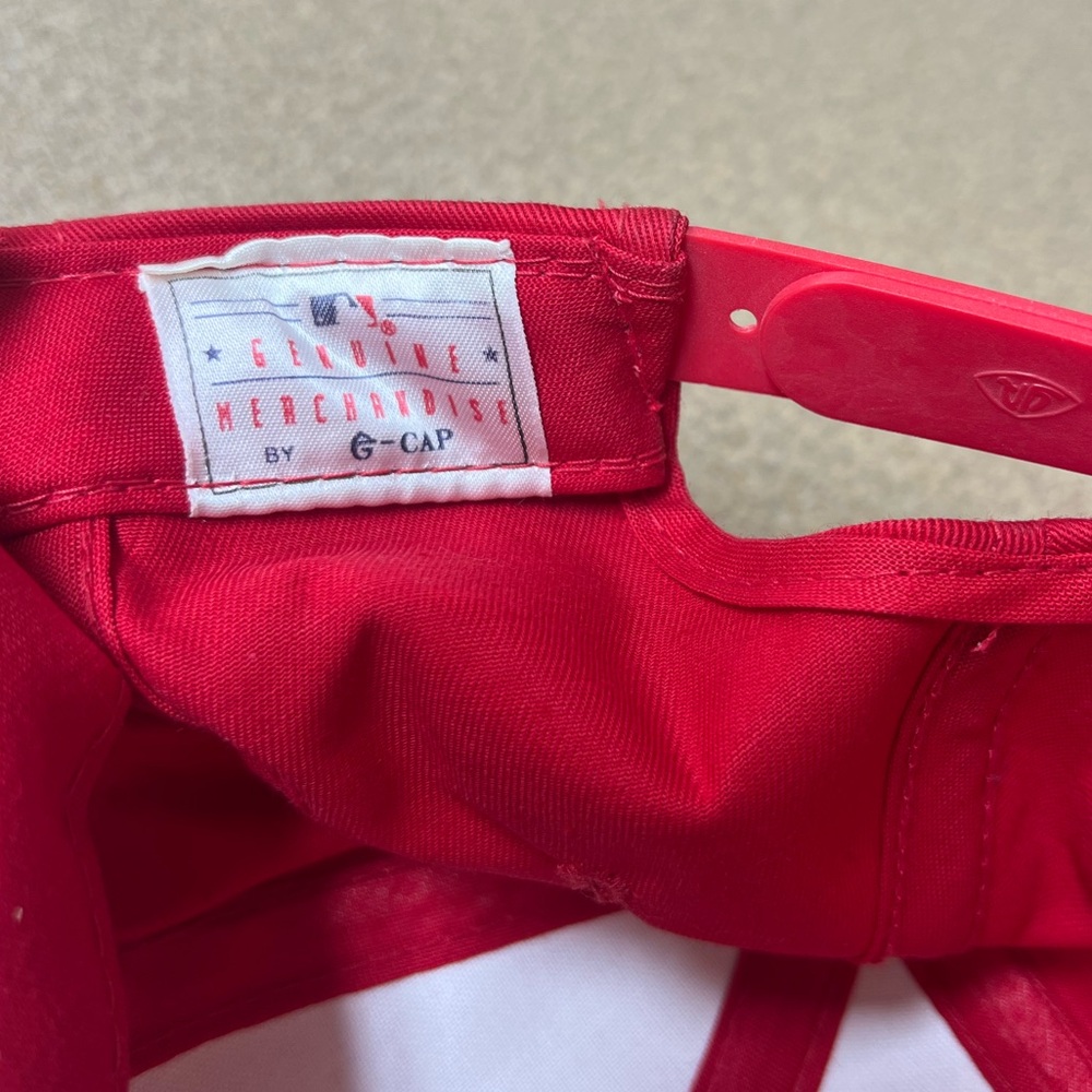 Vintage 90s Philadelphia Phillies Baseball Snapback Red Cap - Picture 7 of 8